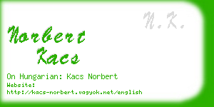 norbert kacs business card